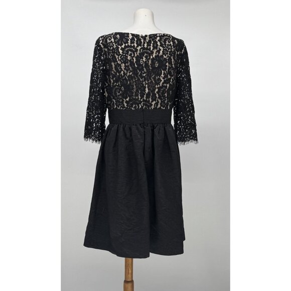 Eliza J Scallop Midi Dress Size 10 Lace Black Event Whimsygoth Elegant Formal - Picture 4 of 12